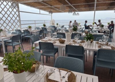 Restaurant sur la plage de Mondello